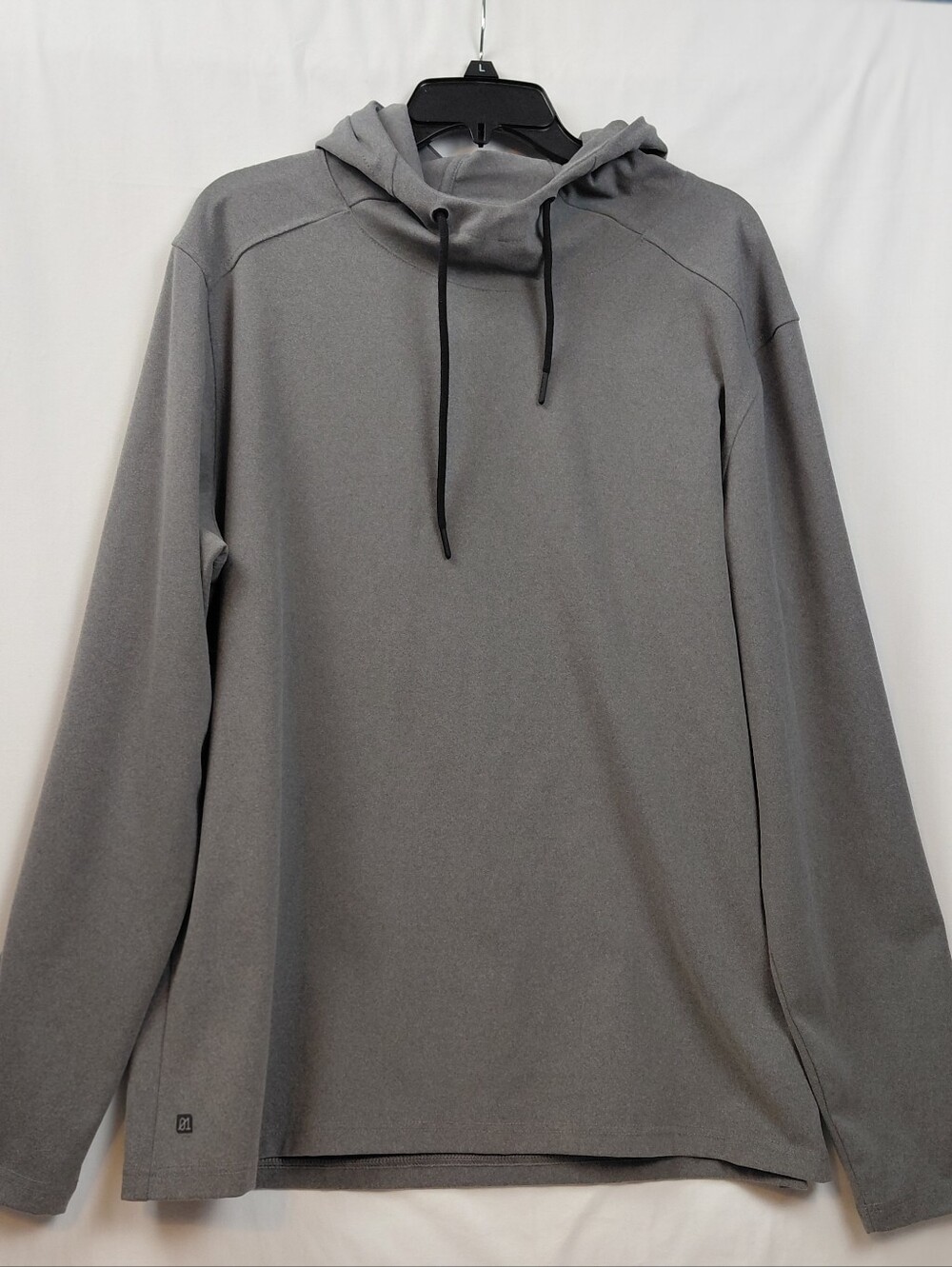 01.Algo Performance Hooded Long Sleeve Shirt Gray Men's Size X Large Quick Dry
